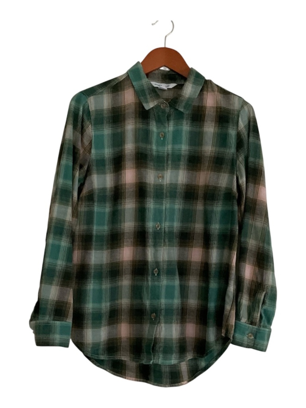 Old Navy Classic Plaid Flannel Button Down Shirt Sz L Multi Gorpcore Workwear